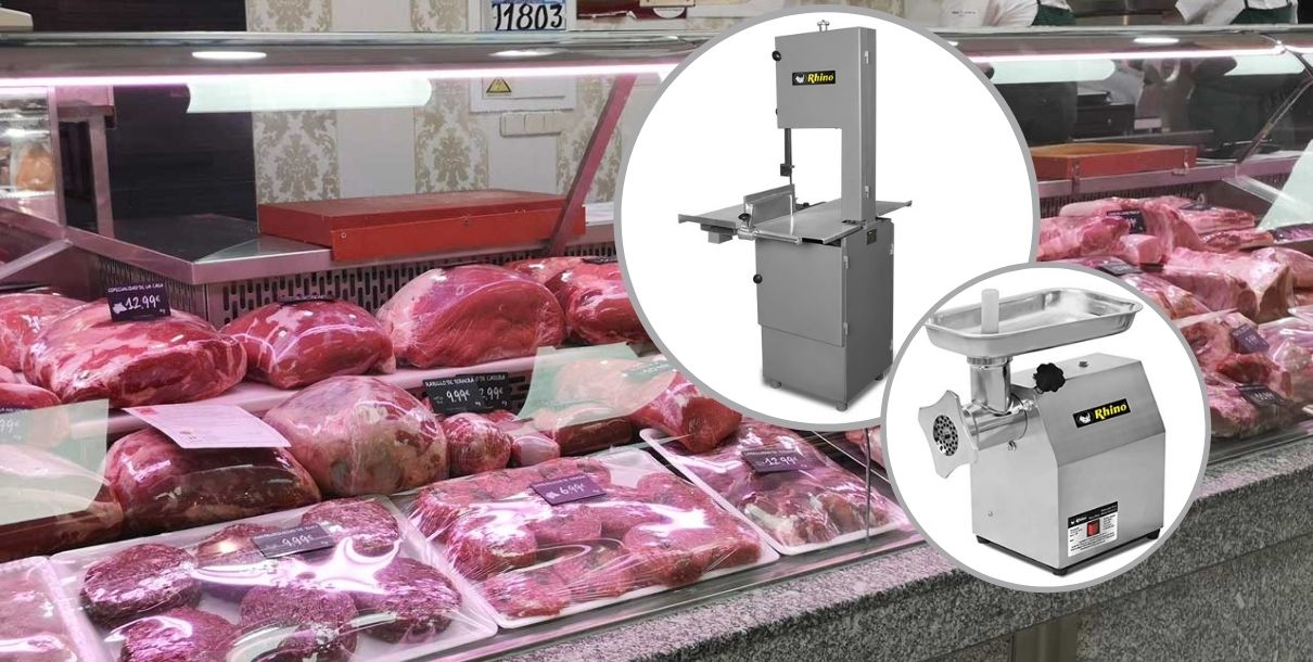 Equipos y maquinaria para alimentos esenciales en una carnicería