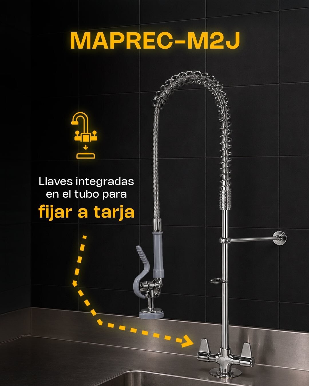 MAPREP-M2 Manguera de prelavado a pared Rhino
