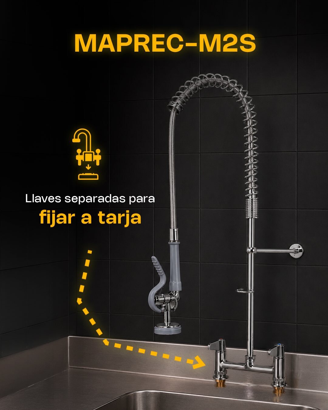MAPREC-M2J Manguera de prelavado a cubierta llaves juntas Rhino